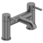 Gunmetal Grey Bath and Basin Tap Set with Basin Waste - Arissa