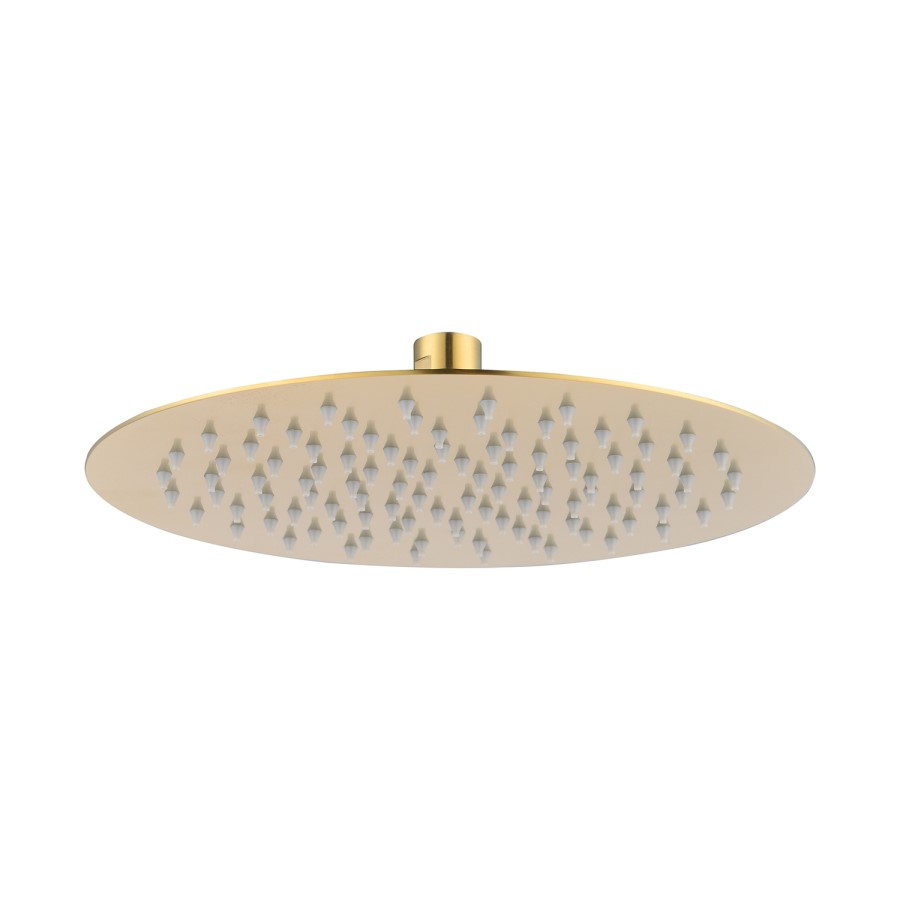 Arissa Concealed Dual Handle Round Brushed Brass 1 outlet shower valve shower head and ceiling arm