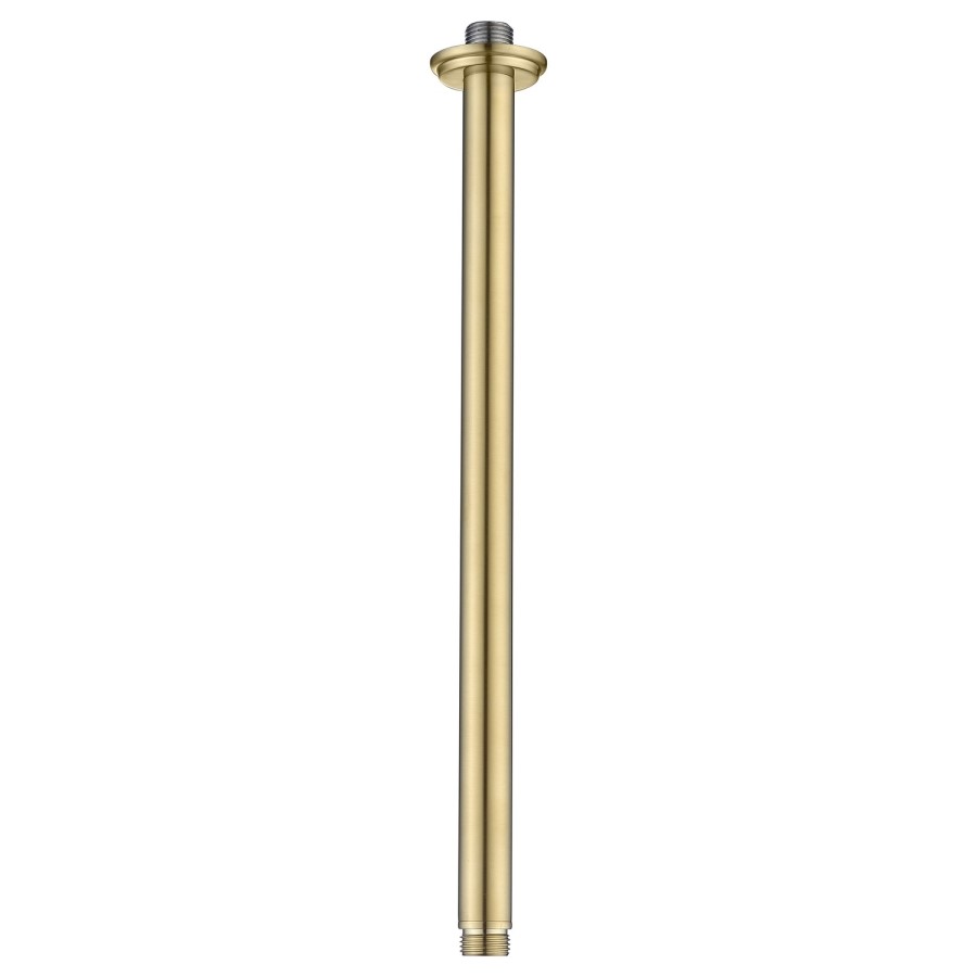 Arissa Concealed Dual Handle Round Brushed Brass 1 outlet shower valve shower head and ceiling arm