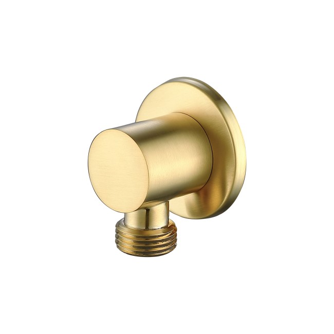 Brushed Brass Dual Outlet Wall Mounted Thermostatic Mixer Shower Set with Hand Shower & Diverter - Arissa