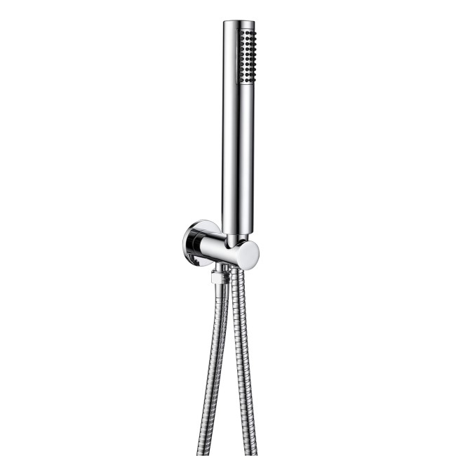 Chrome Dual Outlet Wall Mounted Thermostatic Mixer Shower Set With Hand Shower and Pencil Bath Filler Spout - Arissa