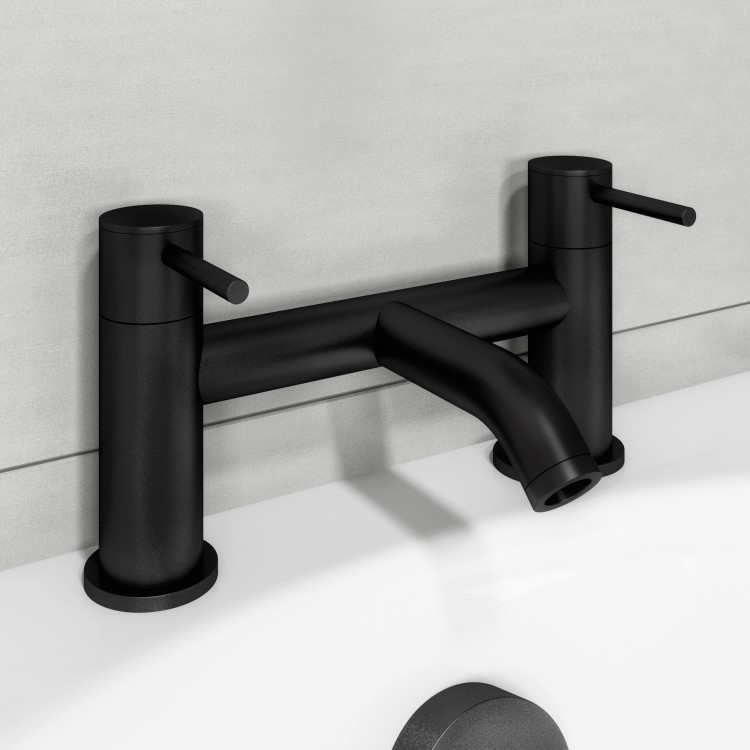 Black Shower Bath and Basin Tap Set - Arissa