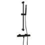 Black Thermostatic Pencil Bar Mixer Shower Set with Slide Rail Kit - Arissa