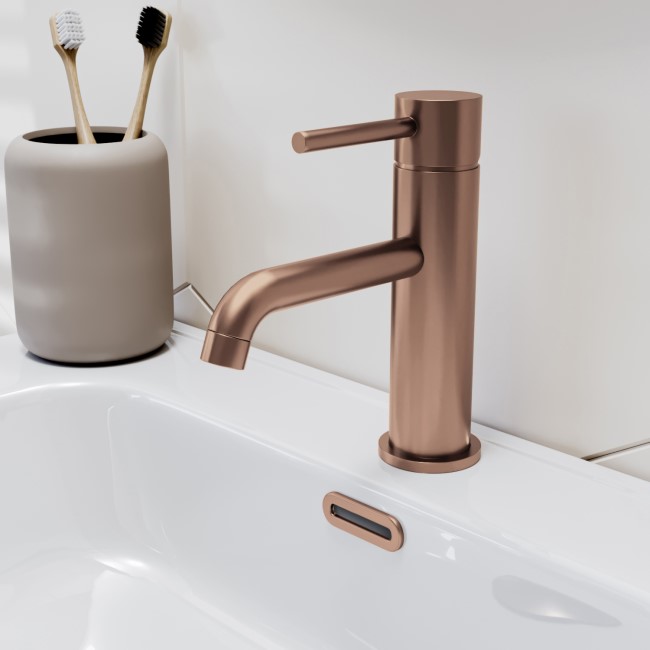 GRADE A1 - Brushed Bronze Cloakroom Mono Basin Mixer Tap - Arissa