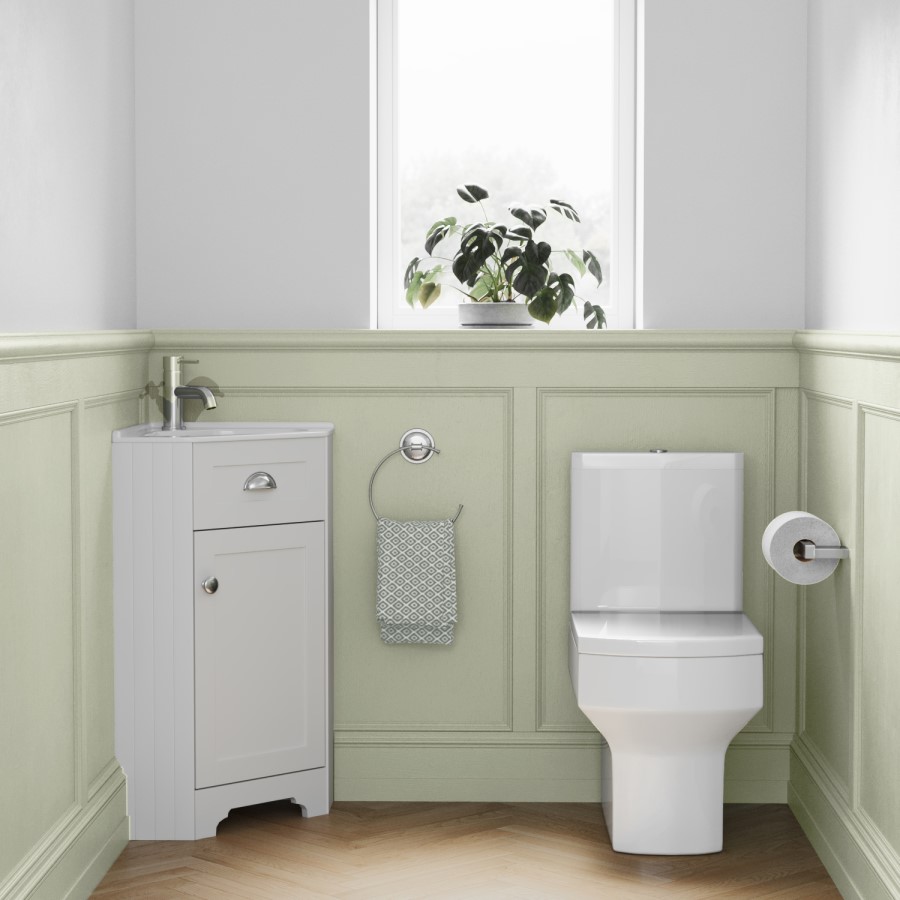 Grade A2 - 580mm White Corner Vanity Unit - Baxenden