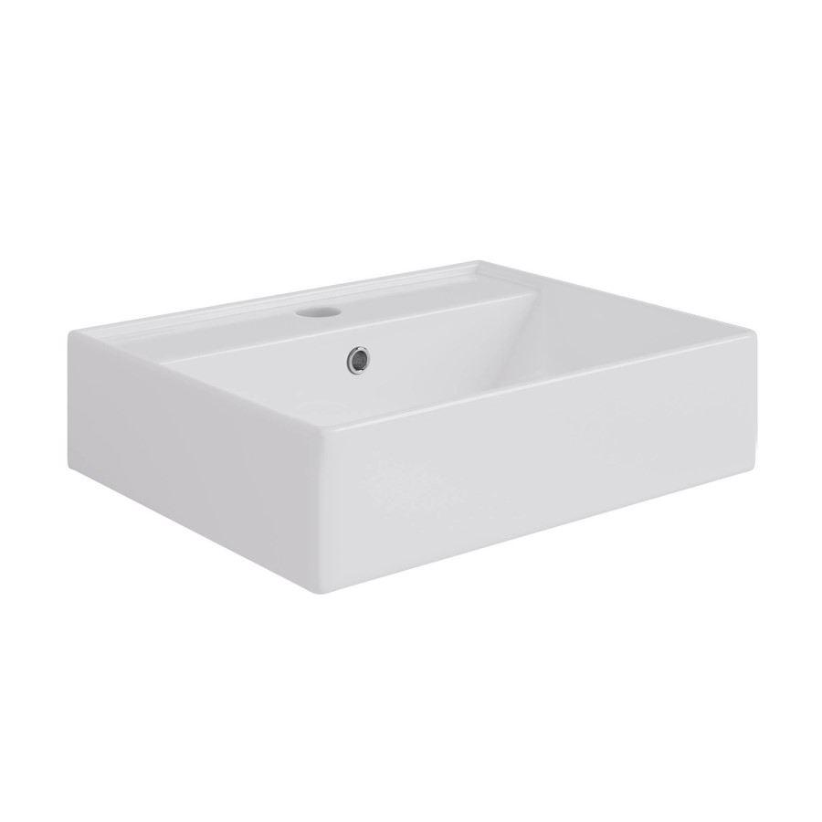 GRADE A1 - White Square Countertop Basin 497mm - Bowen