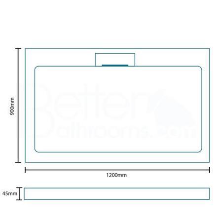 Low Profile Rectangular Shower Tray 1200 x 900mm Stone Resin - Elusive