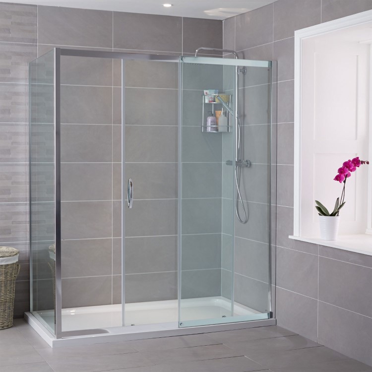 Sliding Door Enclosure 1200 x 900mm - 8mm Glass - AquaFloe Iris Range