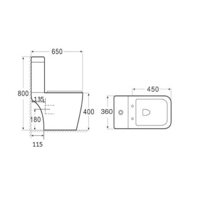 Close Coupled Toilet with Soft Close Seat - Voss