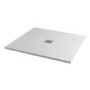 900 x 900 White Slate Effect Square Shower Tray with Waste