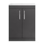 Athena Gloss Grey 600mm Two Door Vanity Unit