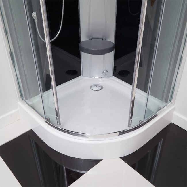 900 Quadrant Steam Shower Cabin with 6 Body Jets with Round and Square Handsets