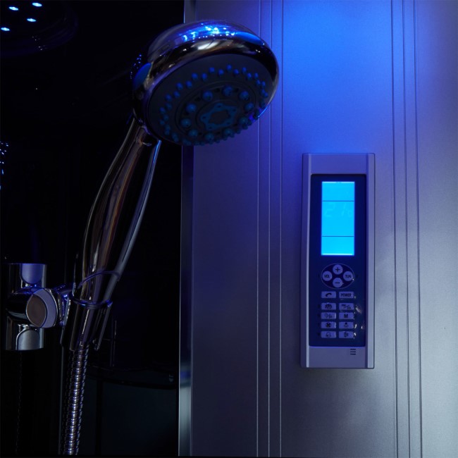 900 Quadrant Steam Shower Cabin with 6 Body Jets with Round and Square Handsets