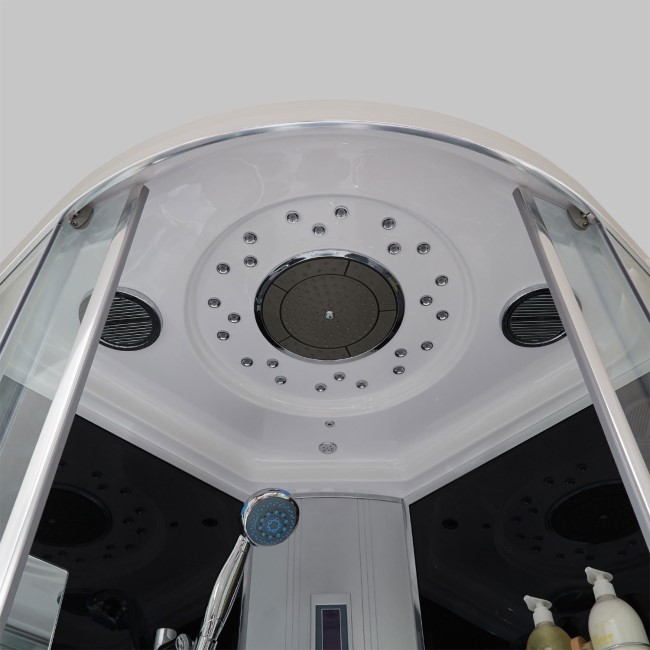 900 Quadrant Steam Shower Cabin with 6 Body Jets with Round and Square Handsets