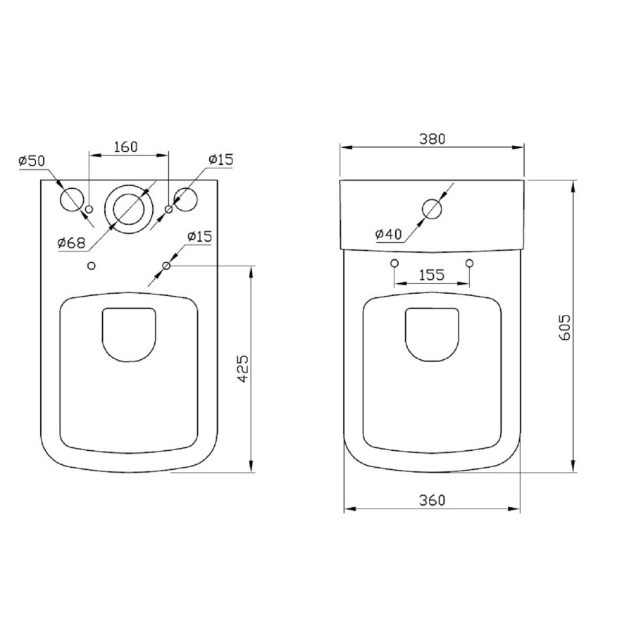 Close Coupled Short Projection Toilet with Soft Close Seat - Austin