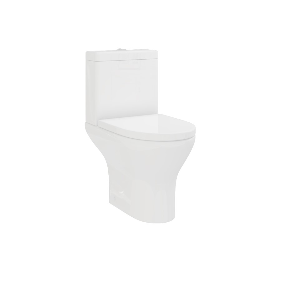 Grade A1 - Close Coupled Short Projection Toilet with Soft Close Seat - Portland