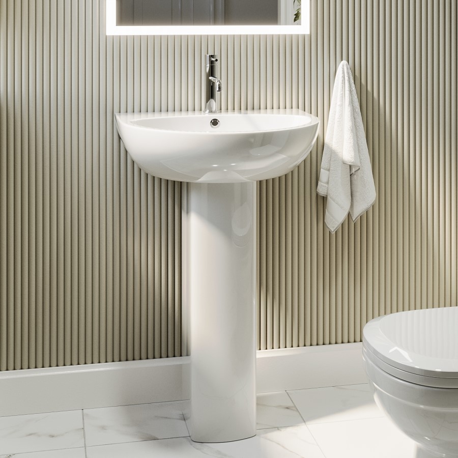 Modern Pedestal Basin 550mm - Portland