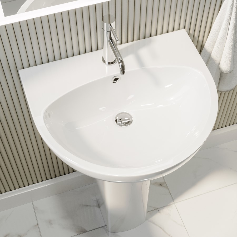 Modern Pedestal Basin 550mm - Portland