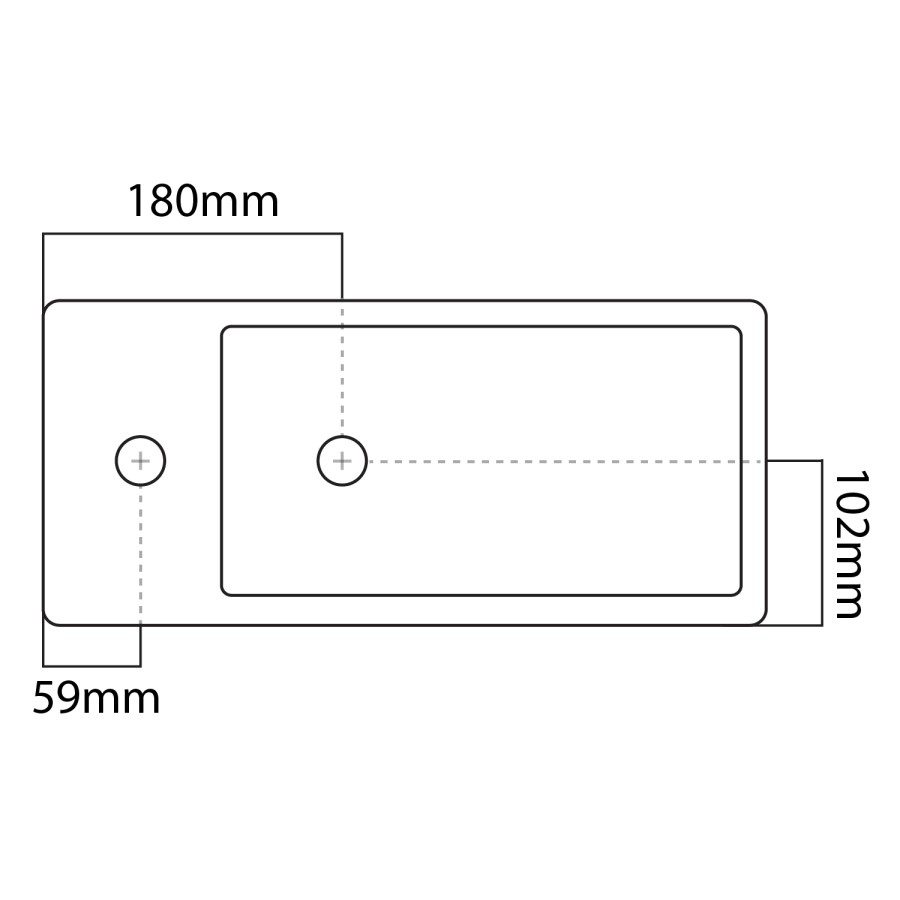 GRADE A1 - Wall Hung Cloakroom Basin Left Hand 405mm - Detroit