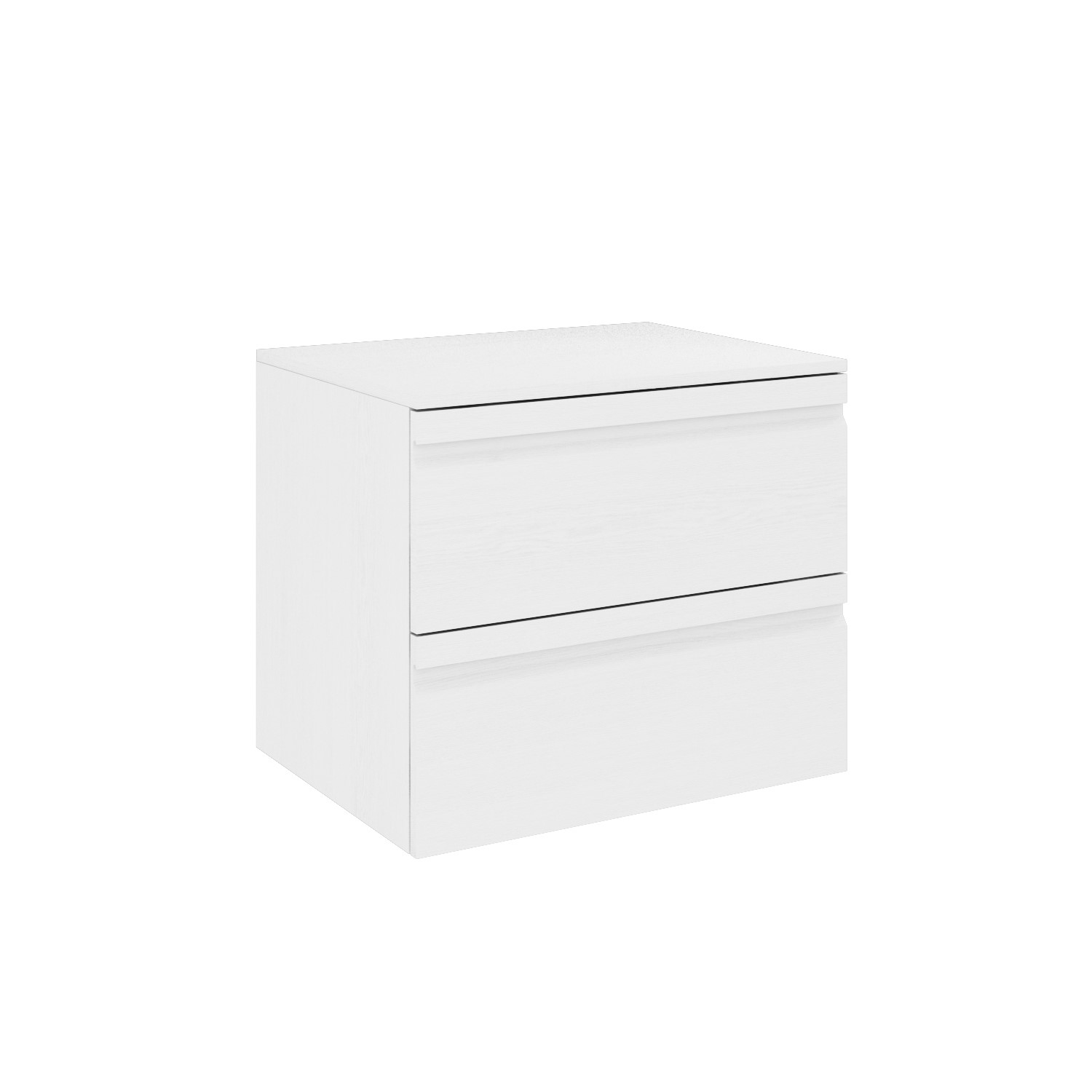 600mm White Wood Effect Wall Hung Vanity Unit and 600mm Mirror with ...