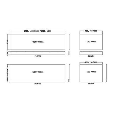 Classic 750 End Bath Panel with Plinth - WG