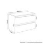 800mm Light Grey Gloss Wall Hung 2 Drawer Countertop Vanity Unit - Portland