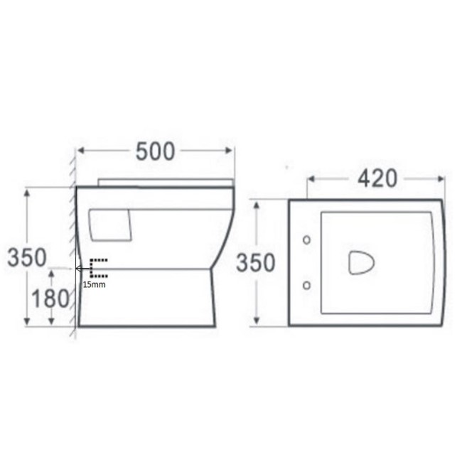 Wall Hung Toilet with Soft Close Seat - Tabor