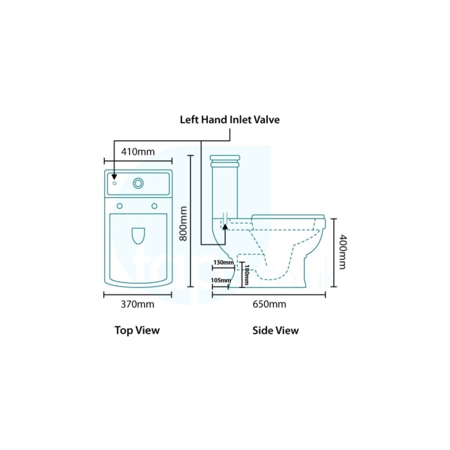 Line Traditional Close Coupled Toilet and Full Pedestal Bathroom Suite