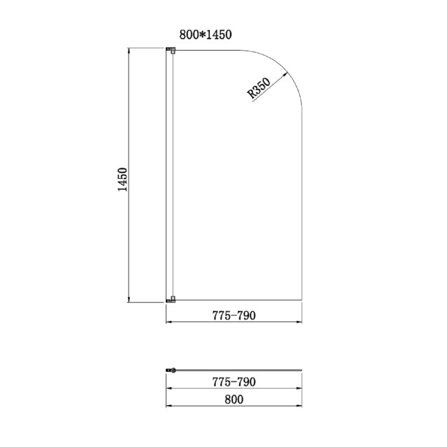 Single Ended Shower Bath with Front Panel & Chrome Bath Screen 1600 x 700mm - Alton