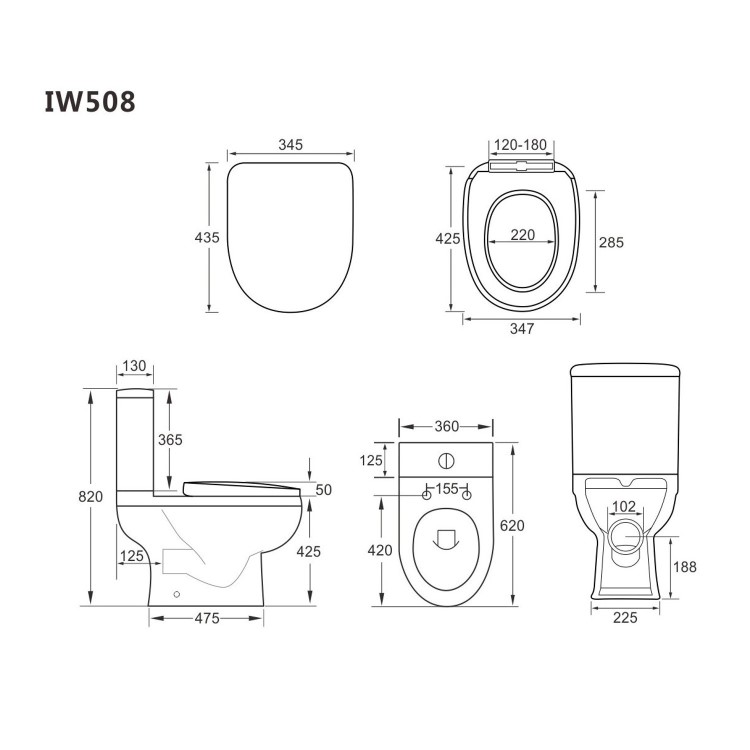 1600mm Straight Bath Suite with Toilet Basin & Panels - Addison