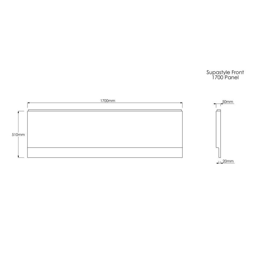 GRADE A1 - Acrylic Front Bath Panel Bath with Plinth - 1700 x 510mm