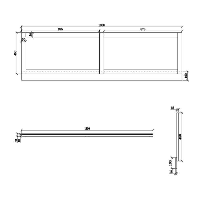 GRADE A1 - 1800mm Matt White Bath Front Panel - Baxenden