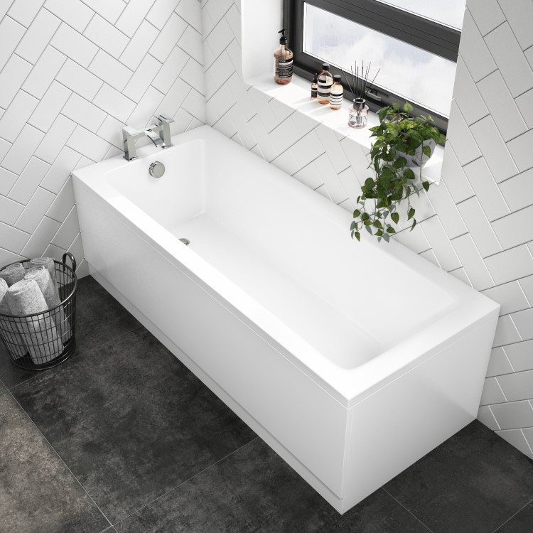 GRADE A2 - Rutland Square Single Ended Bath - 1800 x 800mm