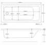 GRADE A2 - Rutland Square Single Ended Bath - 1800 x 800mm