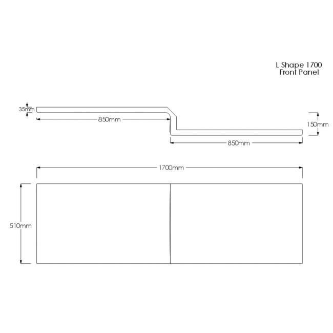 L Shape Shower Bath Left Hand with Front Panel & Brushed Brass Screen 1500 x 850mm - Lomax