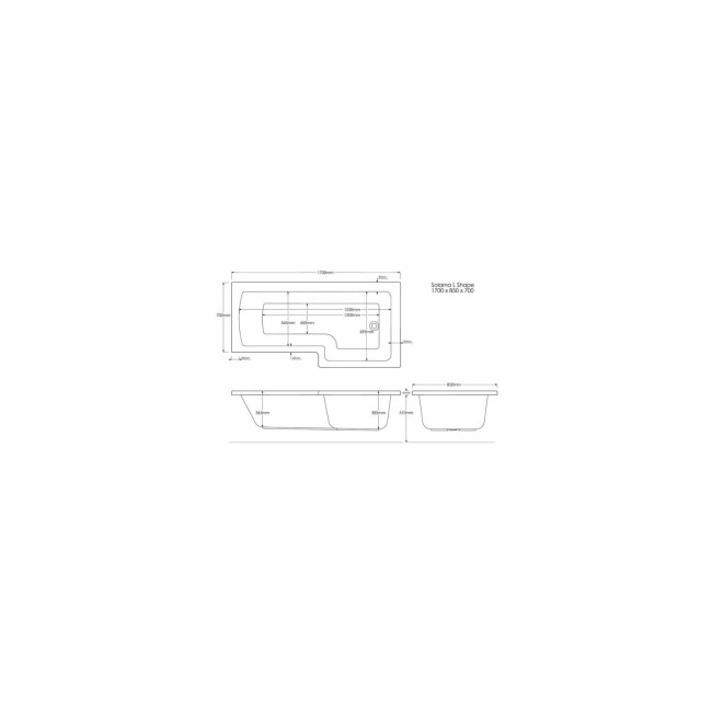 1700mm L Shaped Bath Suite with Toilet & Basin Combination Unit - Left Hand - Ashford