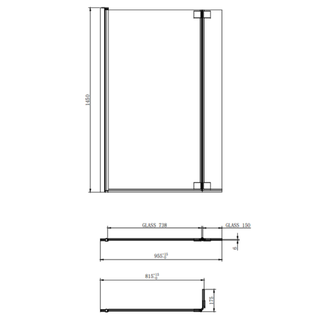 L Shape Shower Bath Left Hand with Front Panel & Brushed Brass Screen 1700 x 850mm - Lomax