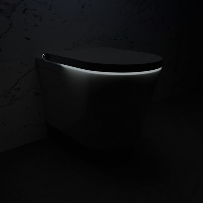 Wall Hung Smart Bidet Japanese Toilet & Grohe Frame Cistern and Chrome Flush Plate - Purificare