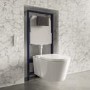 Wall Hung Smart Bidet Japanese Toilet & 1160mm Frame Cistern and Black Flush Plate - Purificare