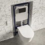 Wall Hung Smart Bidet Japanese Toilet & 1160mm Frame Cistern and Black Flush Plate - Purificare