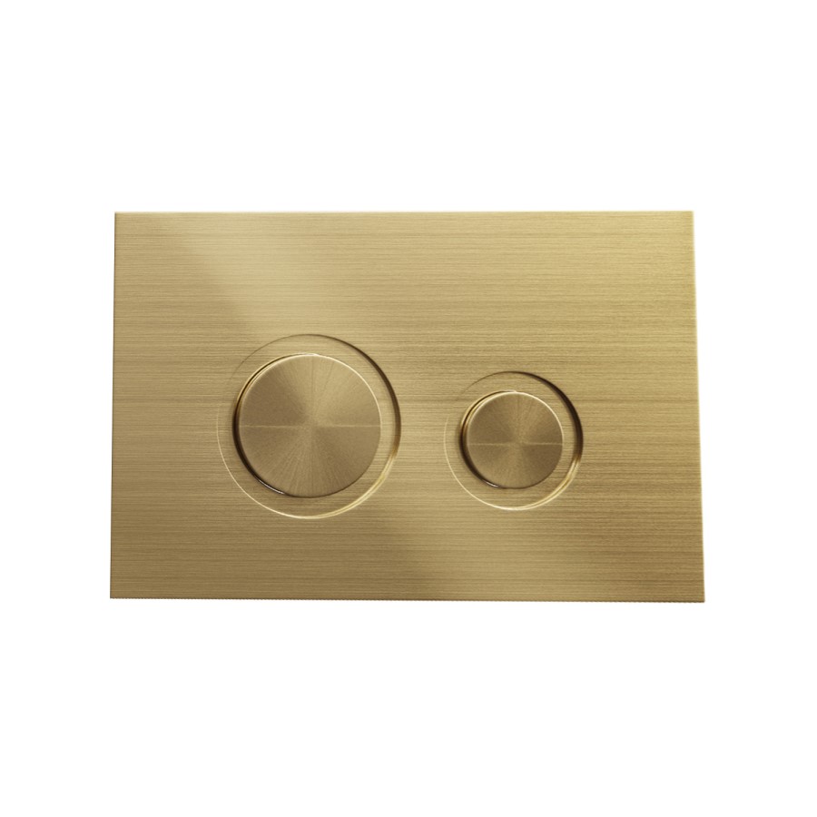 Concealed Cistern with 1170mm Wall Hung Toilet Frame and Brushed Brass Mechanical Flush Plate - Zana