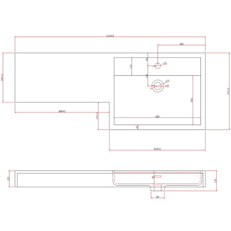 1200mm White Toilet and Sink Unit Right Hand with Smart Bidet Toilet - Agora