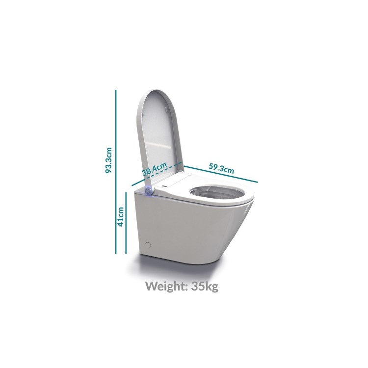 1200mm White Toilet and Sink Unit Right Hand with Smart Bidet Toilet - Agora