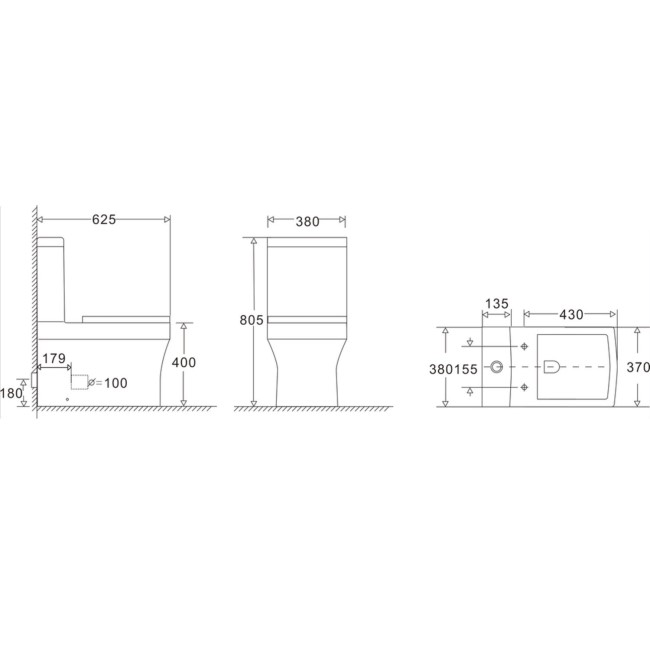 Cloakroom Suite with Grey Vanity Unit Small Basin & Close Coupled Toilet - Ashford