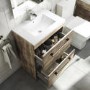 600mm Wood Effect Freestanding Vanity Unit with Basin and 2 Drawers - Ashford