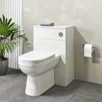 500mm White Back to Wall Toilet Unit with Round Toilet - Classic