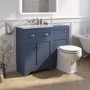 1100mm Blue Toilet and Sink Unit with Traditional Toilet - Baxenden