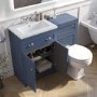 1100mm Blue Toilet and Sink Unit with Traditional Toilet - Baxenden