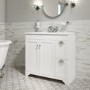 GRADE A2 - 900mm White Freestanding Vanity Unit with Basin - Baxenden