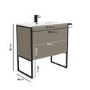 1000mm Brown Freestanding Vanity Unit with Basin - Nero